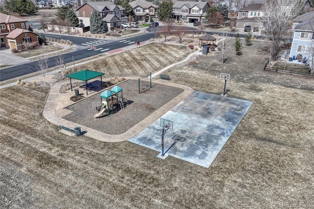 bird's eye view with a residential view