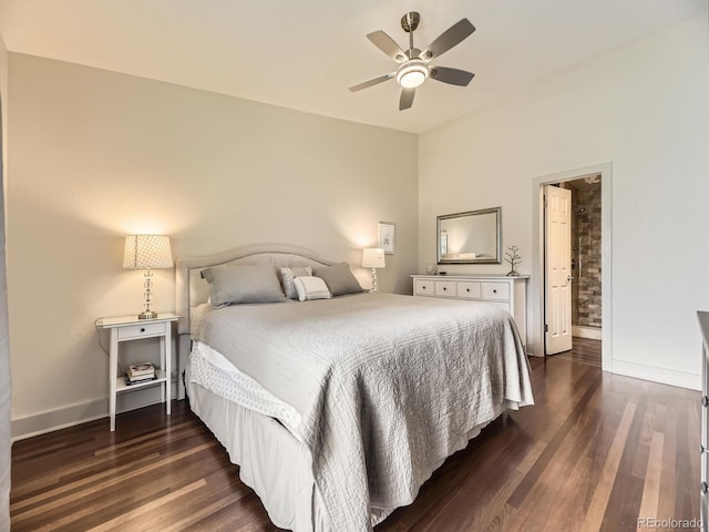 7826 S Niagara Way, Centennial, CO 80112 - bedroom featuring dark wood-style floors and a ceiling fan
