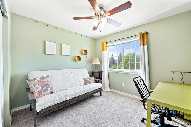 930 Button Rock Dr Unit 28, Longmont, CO 80504 - office with carpet floors, baseboards, and a ceiling fan