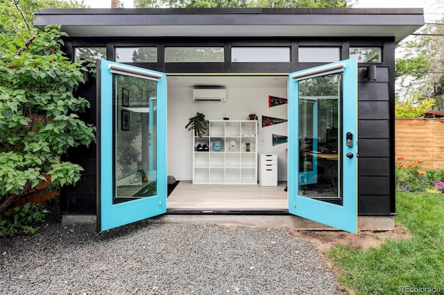 2525 S Meade St, Denver, CO 80219 - doorway to property featuring an AC wall unit