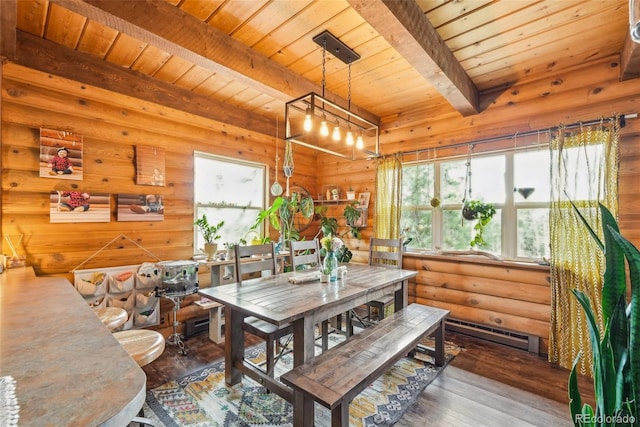 143 Juniper Rd, Black Hawk, CO 80422 - dining room featuring wooden ceiling with exposed beams and wood-type flooring