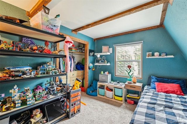 143 Juniper Rd, Black Hawk, CO 80422 - bedroom with carpet, beam ceiling, and a closet