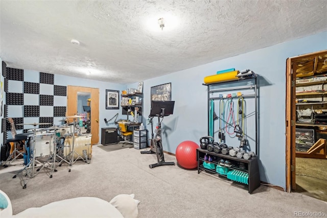 143 Juniper Rd, Black Hawk, CO 80422 - workout room featuring carpet floors and a textured ceiling