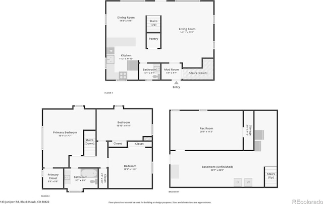143 Juniper Rd, Black Hawk, CO 80422 - floor plan / room layout