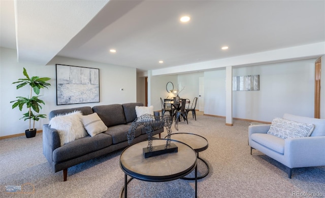 2425 Waneka Lake Trl, Lafayette, CO 80026 - living area with light colored carpet, recessed lighting, and baseboards