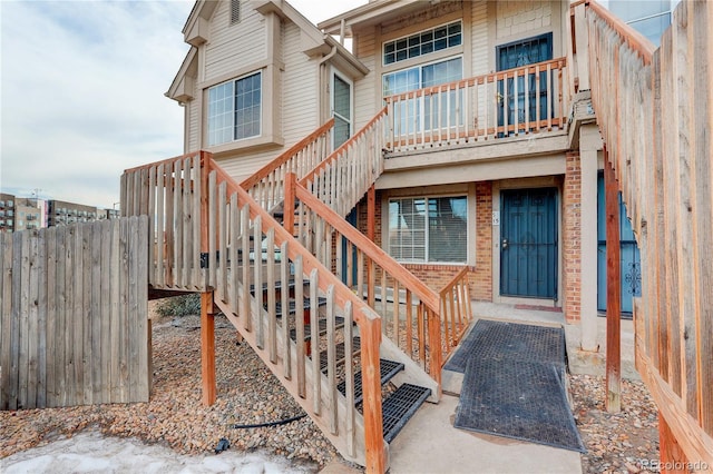 exterior space with a balcony