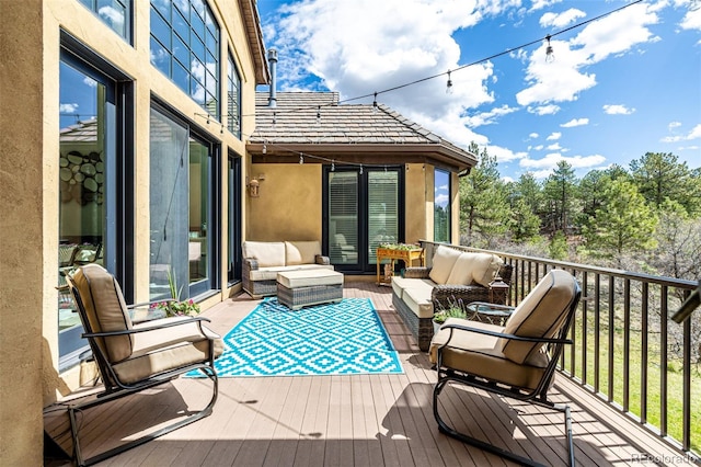 648 Ruby Trust Dr, Castle Rock, CO 80108 - wooden deck featuring an outdoor living space