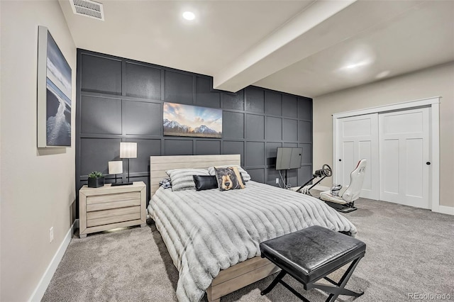 20243 High Pines Dr, Monument, CO 80132 - bedroom featuring light carpet, baseboards, and a closet
