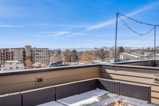 balcony with a mountain view