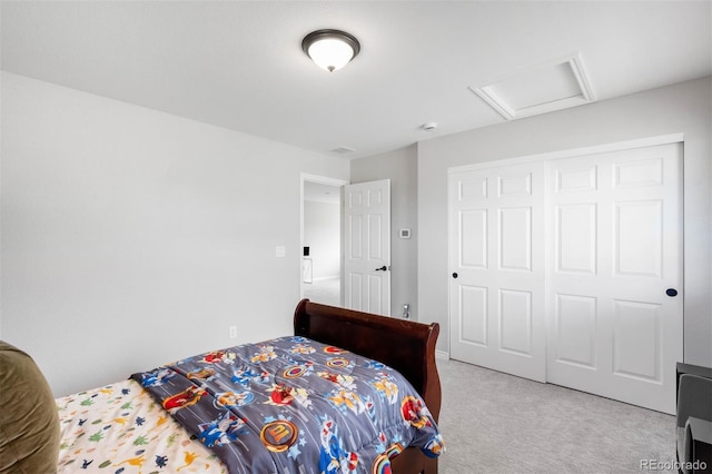 17378 W 78th Dr, Arvada, CO 80007 - bedroom with attic access, carpet floors, and a closet