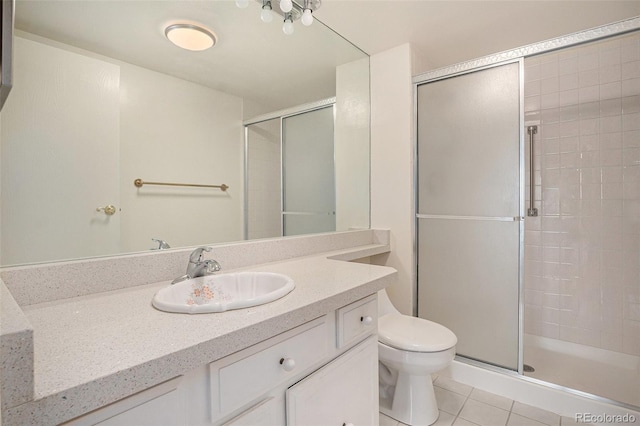 13800 E Marina Dr Unit 601, Aurora, CO 80014 - bathroom featuring tile patterned flooring, a shower stall, and vanity