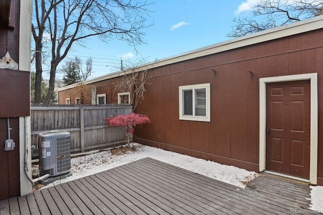 wooden deck with central AC