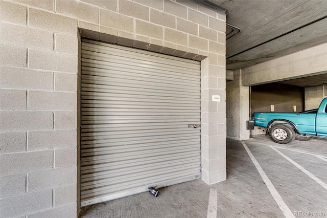 view of garage