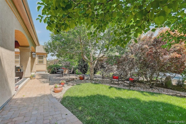 8582 E 148th Ln, Thornton, CO 80602 - view of green lawn with a patio