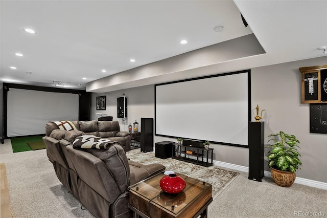 8582 E 148th Ln, Thornton, CO 80602 - carpeted home theater with recessed lighting