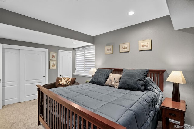 8582 E 148th Ln, Thornton, CO 80602 - bedroom with light colored carpet, recessed lighting, and a closet