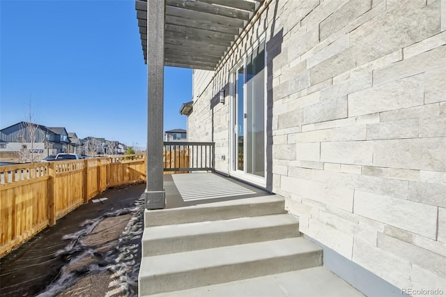 stairs featuring a residential view