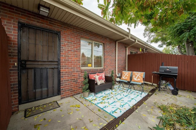 view of patio / terrace with a grill