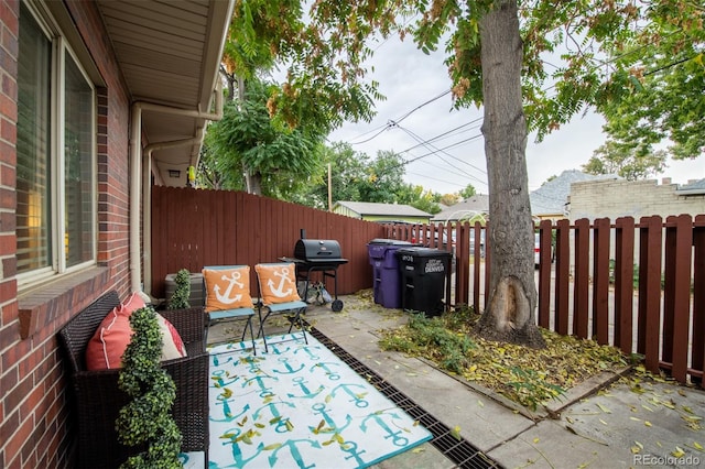 view of patio featuring area for grilling