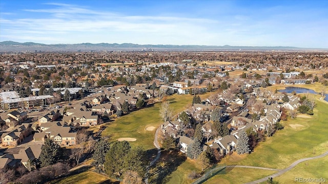 aerial view with a mountain view