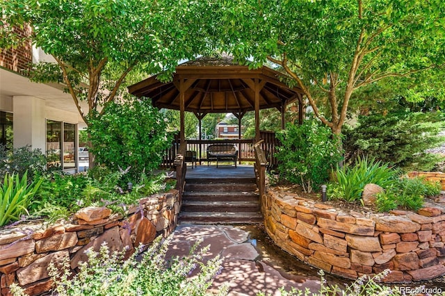 550 E 12th Ave Unit 209, Denver, CO 80203 - view of home's community with a gazebo and a wooden deck