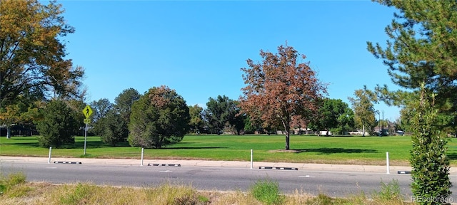 view of property's community featuring a yard