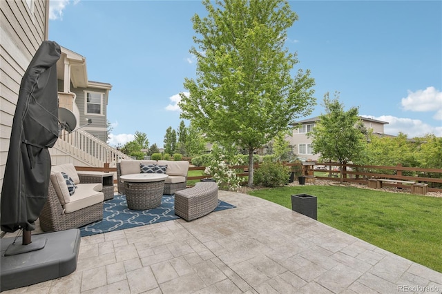 16226 W 94th Dr, Arvada, CO 80007 - view of patio with an outdoor living space and stairway