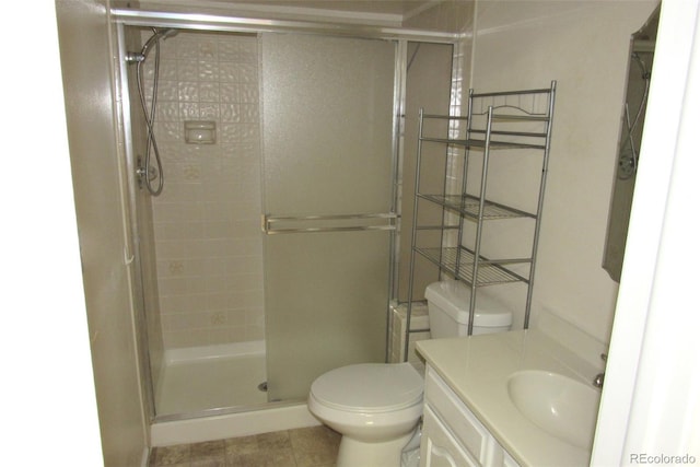 14503 E Wagon Trail Dr, Aurora, CO 80015 - full bath with toilet, a stall shower, and vanity
