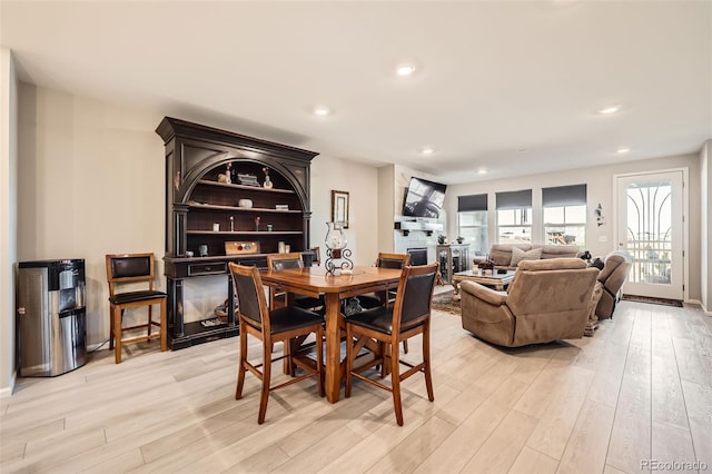 dining area featuring light hardwood / wood-style floors