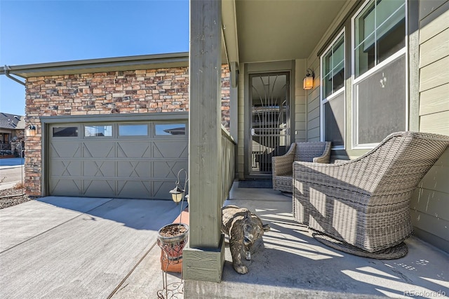 exterior space featuring a garage