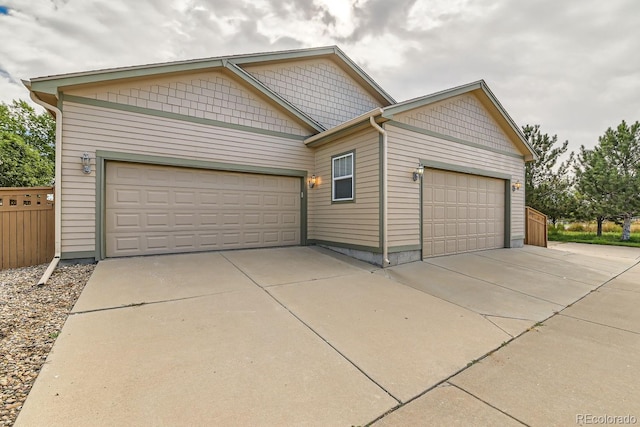 view of front of property featuring a garage