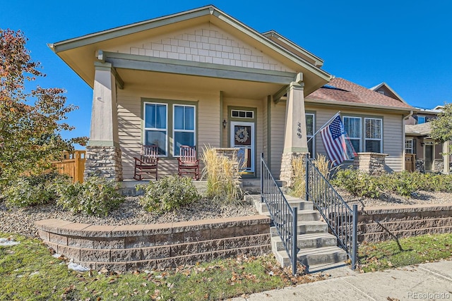 view of front of house with covered porch