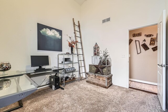 view of carpeted office