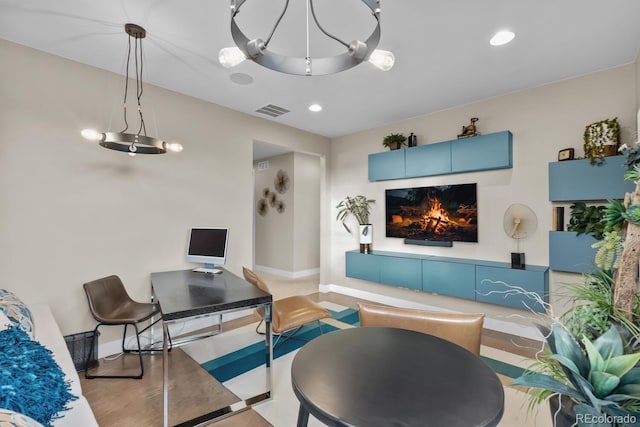 481 Meadowleaf Ln, Highlands Ranch, CO 80126 - living room featuring baseboards, a warm lit fireplace, and recessed lighting