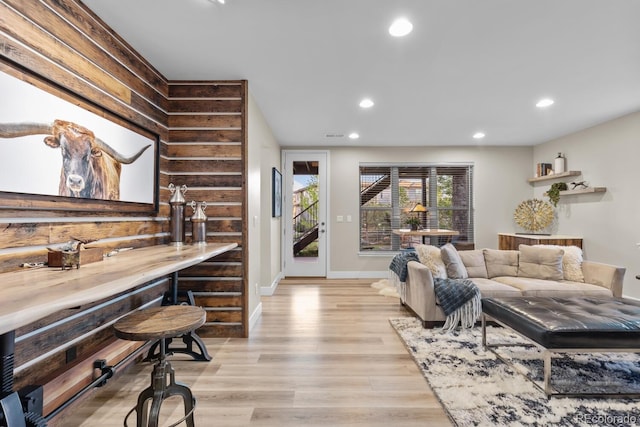 481 Meadowleaf Ln, Highlands Ranch, CO 80126 - living area with recessed lighting, light wood-type flooring, and baseboards