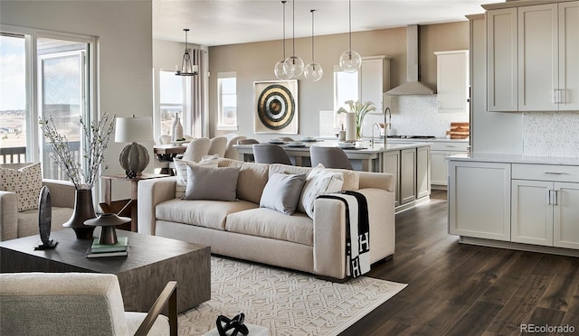16500 Black Rose Cir, Parker, CO 80134 - living room featuring dark wood-style flooring