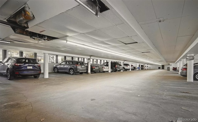 view of parking garage