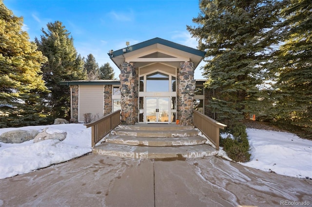 view of front of home featuring french doors