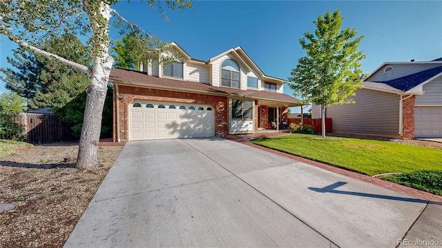 941 E 130th Cir, Thornton, CO 80241 - traditional-style home featuring brick siding, driveway, an attached garage, and covered porch