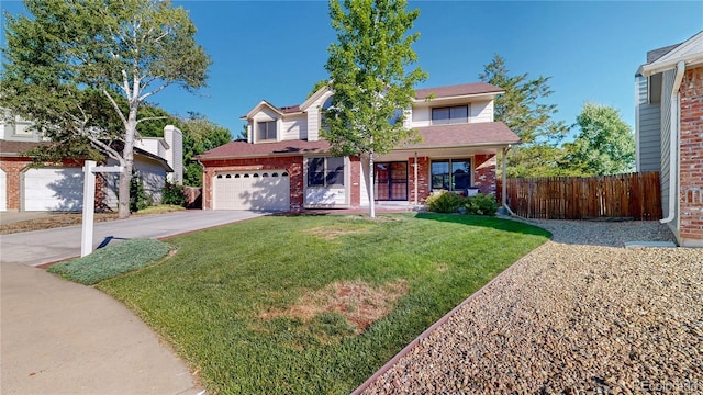 941 E 130th Cir, Thornton, CO 80241 - traditional-style home with concrete driveway, an attached garage, brick siding, and covered porch