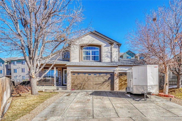 view of front of home with a garage