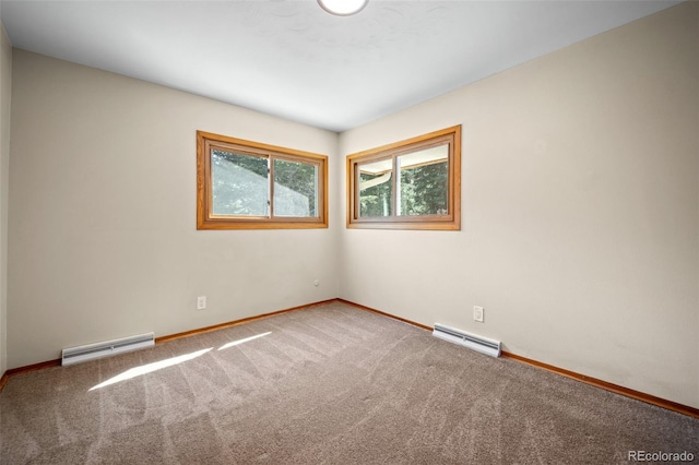 993 Fall River Rd, Idaho Springs, CO 80452 - carpeted spare room with a baseboard radiator and baseboards