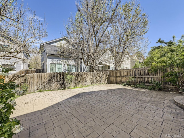 view of patio with a fenced backyard