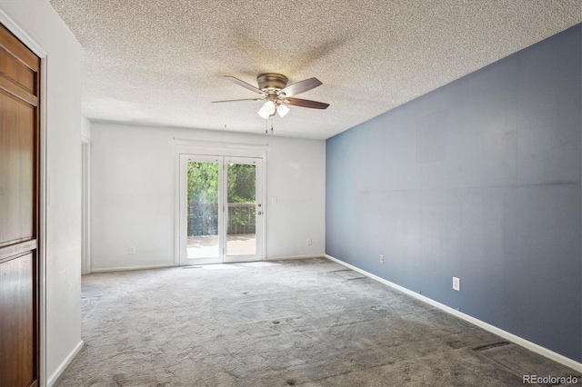 800 Park View Pl, Castle Rock, CO 80104 - carpeted empty room with ceiling fan, a textured ceiling, and baseboards