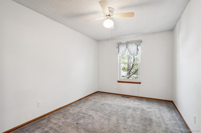 800 Park View Pl, Castle Rock, CO 80104 - carpeted empty room with a textured ceiling, ceiling fan, and baseboards