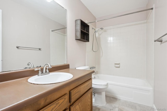 800 Park View Pl, Castle Rock, CO 80104 - full bath featuring vanity, toilet, tub / shower combination, and tile patterned floors