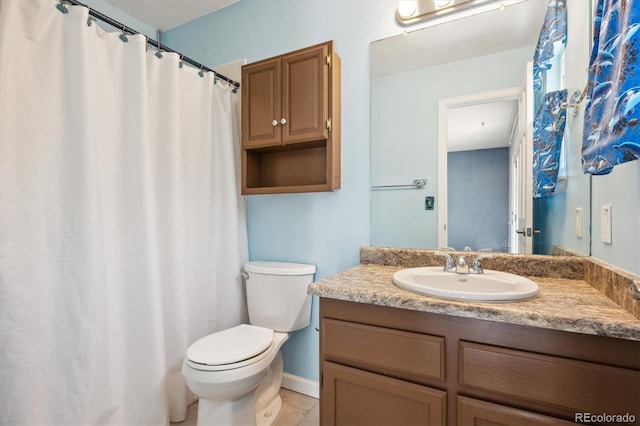 800 Park View Pl, Castle Rock, CO 80104 - full bathroom with toilet, vanity, and tile patterned floors