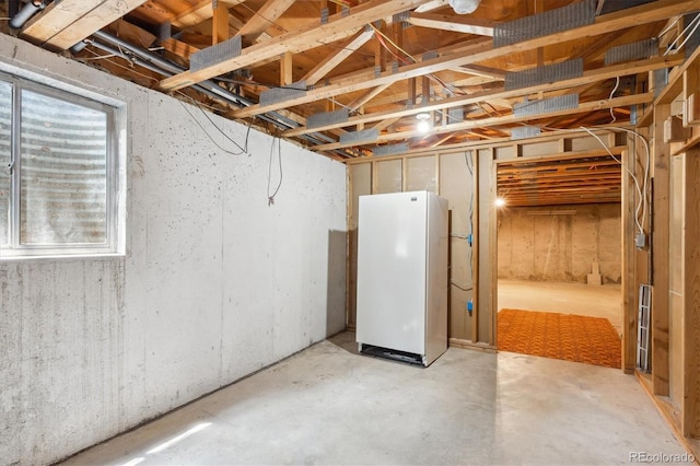 800 Park View Pl, Castle Rock, CO 80104 - basement with freestanding refrigerator and healthy amount of natural light