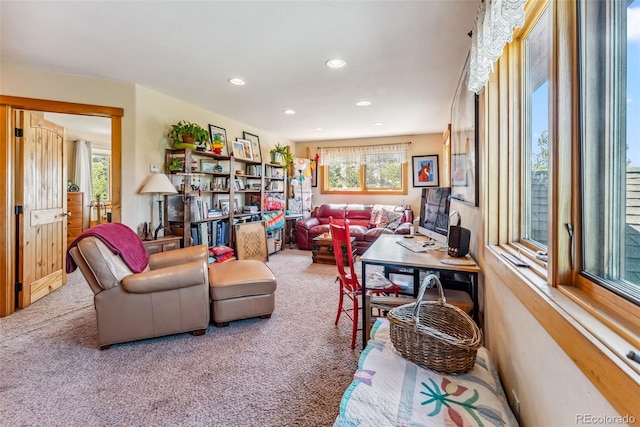 228 Glacier Ridge Rd, Alma, CO 80420 - carpeted living area featuring recessed lighting
