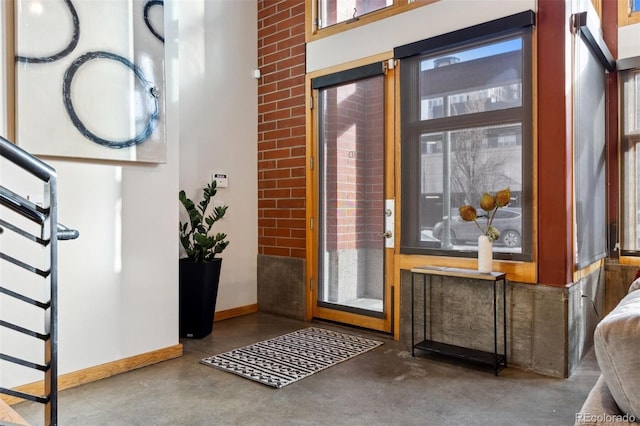 entrance foyer with concrete flooring